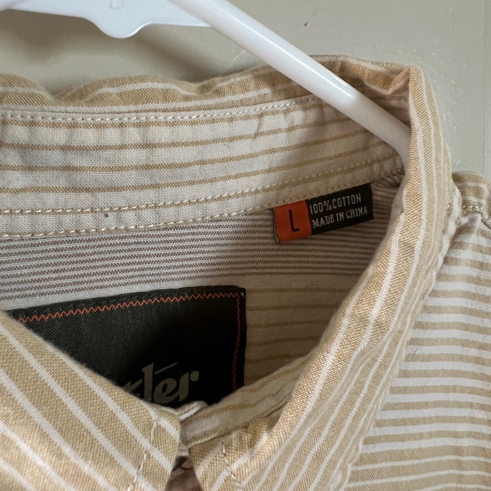 Howler Bros striped multicolor button up short sleeve shirt